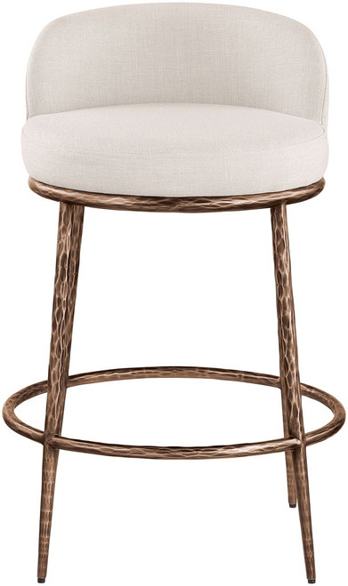 Ferro - Upholstered Counter Stool With Brushed Bronze Base