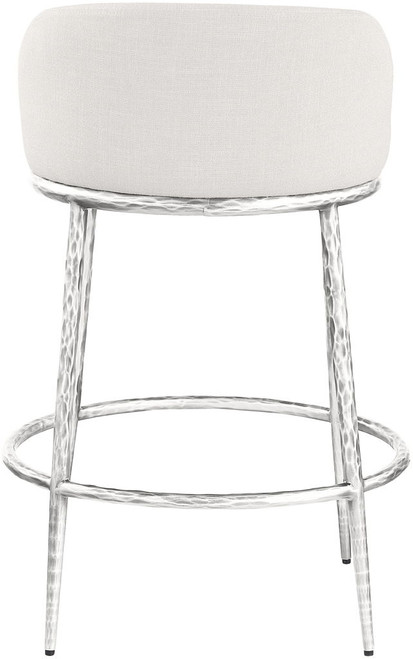 Ferro - Upholstered Counter Stool With Brushed Silver Base
