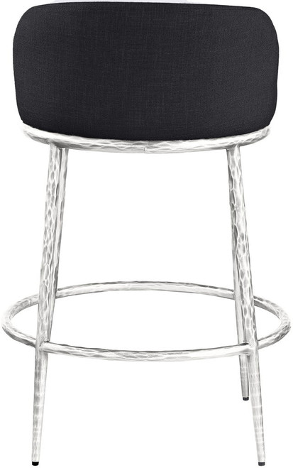 Ferro - Upholstered Counter Stool With Brushed Silver Base