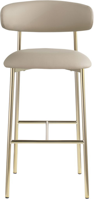 Lupita - Vegan Leather Upholstered Bar Stool With Brushed Gold Frame (Set of 2)