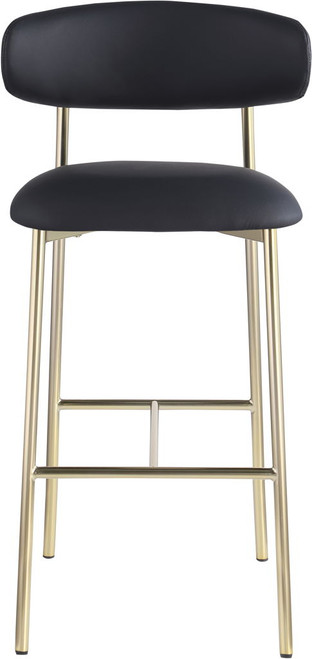 Lupita - Vegan Leather Upholstered Bar Stool With Brushed Gold Frame (Set of 2)