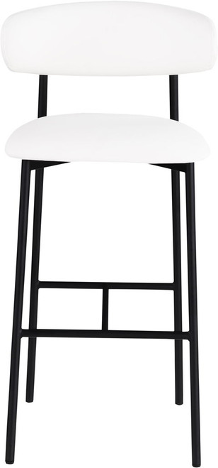 Lupita - Vegan Leather Upholstered Bar Stool With Matte Black Frame (Set of 2)