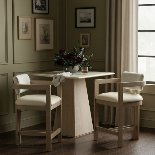 Ravina - Upholstered Counter Stool With Stained Natural Base