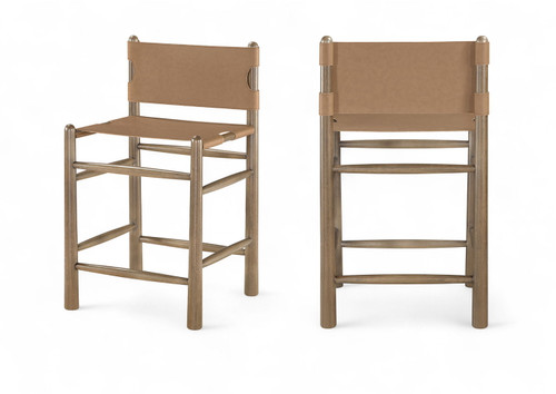 Santos - Upholstered Counter Stool With Stained Brown Base