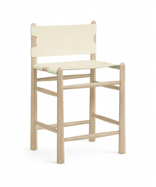 Santos - Upholstered Counter Stool With Stained Natural Base