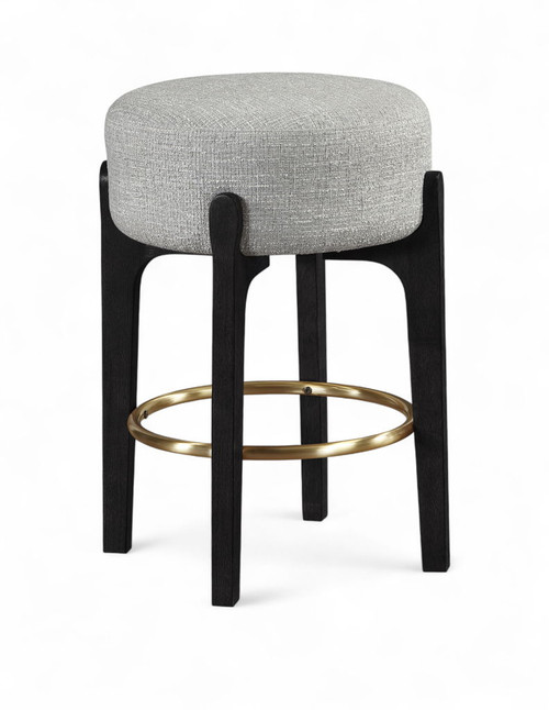 Torino - Backless Counter Stool With Brushed Black Base (Set of 2)