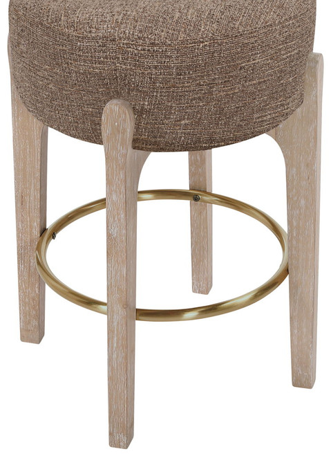Torino - Backless Counter Stool With Brushed Natural Base (Set of 2)