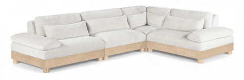 Turin - Chenille Fabric Upholstered Modular Sectional - White