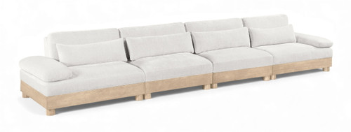 Turin - Chenille Fabric Upholstered Modular Sectional - White