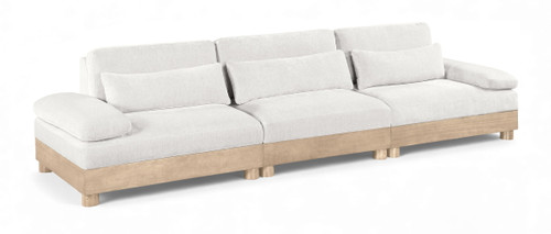 Turin - Chenille Fabric Upholstered Modular Sectional - White