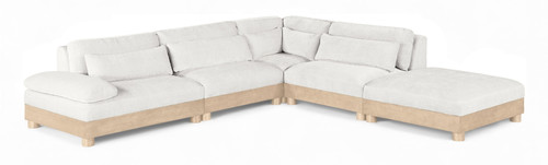 Turin - Chenille Fabric Upholstered Modular Sectional - White