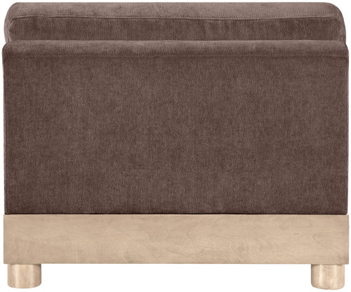 Turin - Chenille Fabric Upholstered Modular Armless Chair - Natural Base