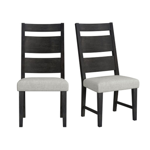Jemma - Wood Back Dining Side Chair (Set of 2) - Dark Espresso / Beige Linen