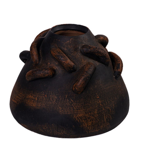 Visha - Roped Vase - Dark Terracotta