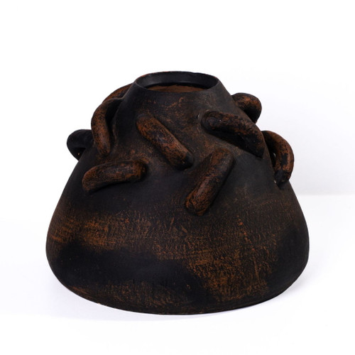 Visha - Roped Vase - Dark Terracotta