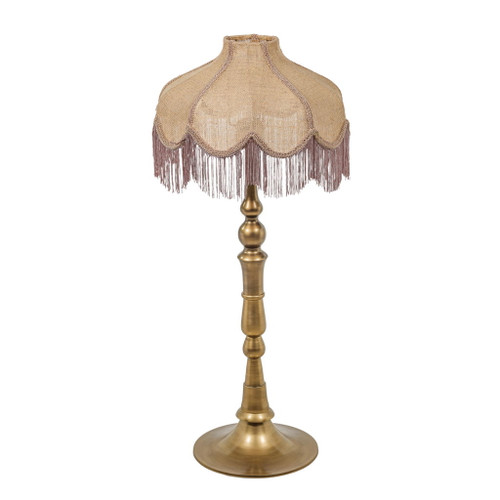 Buchanan - Jute Fringed Scalloped Table Lamp - Pink