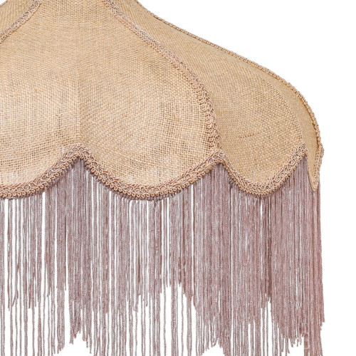Buchanan - Jute Fringed Scalloped Table Lamp - Pink