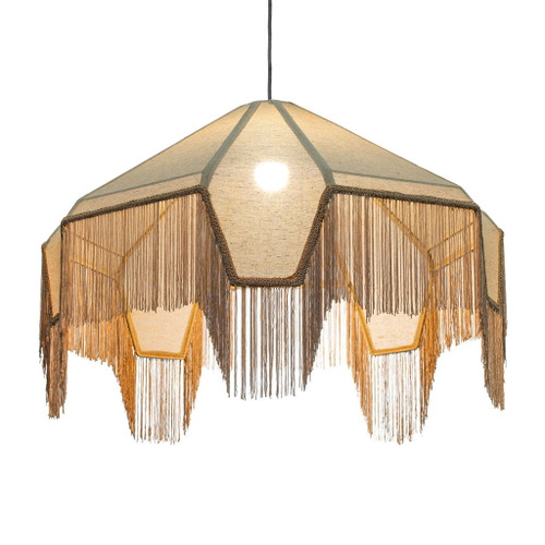Buchanan - Fabric Fringed Angled Pendant Light - Natural