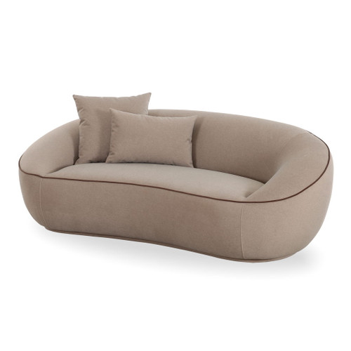 Jenny - Faux Mohair Loveseat - Taupe