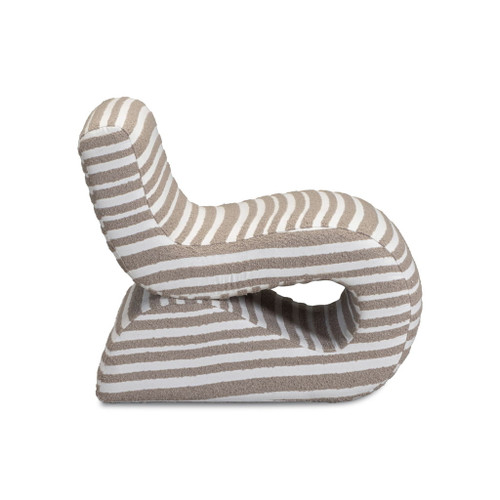 Senna - Jacquard Organic Stripes Accent Chair - Taupe