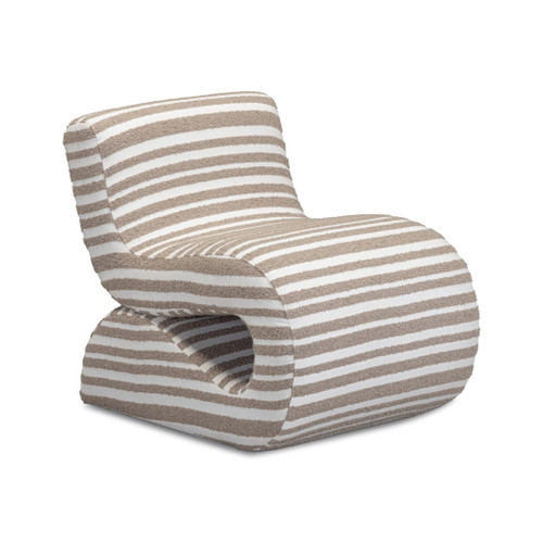 Senna - Jacquard Organic Stripes Accent Chair - Taupe