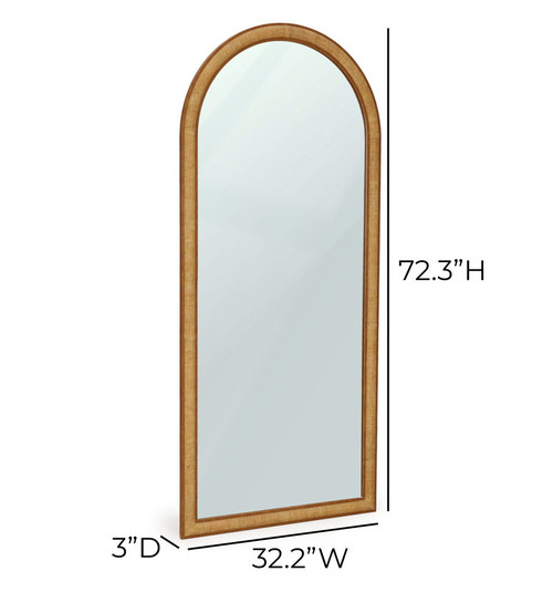 Arch - Raffia Contract-Grade Floor Mirror - Natural