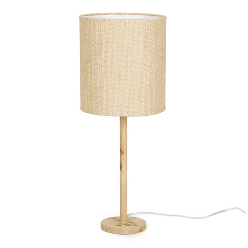 Lamia - Burl and Raffia Designer Table Lamp - Natural