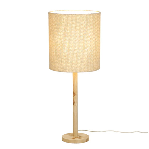 Lamia - Burl and Raffia Designer Table Lamp - Natural