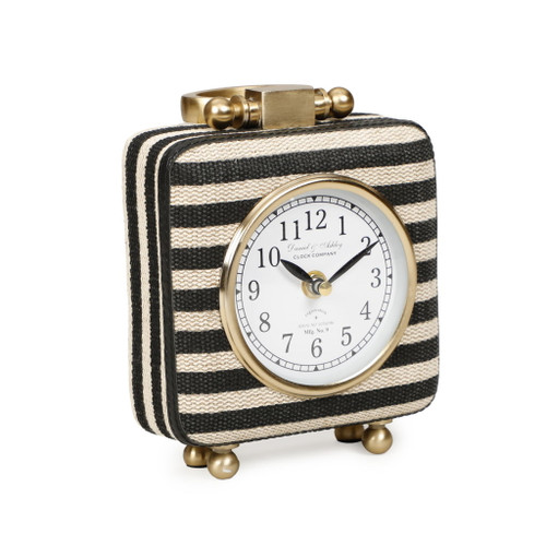 Mona - Striped Contract-Grade Standing Accent Clock - Black