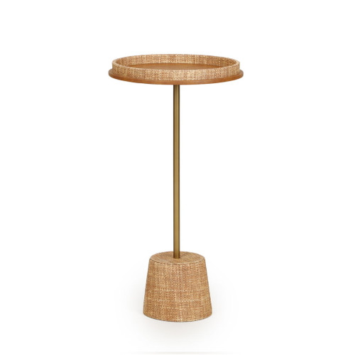 Saddle Raffia Designer Side Table - Natural