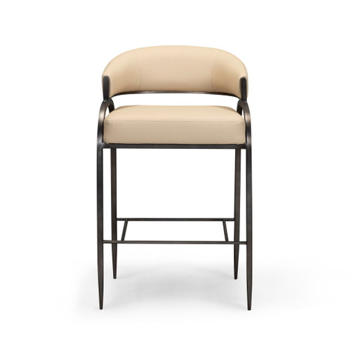 Tatum - Performance Vegan Leather Counter Stool - Taupe