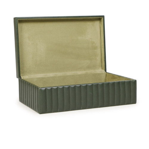 Eton - Ribbed Vegan Leather Hospitality Grade Storage Box - Green