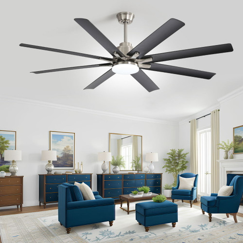 Ceiling Fan With Dimmable LED Light, 8 Blades, Reversible DC Motor, Remote Control