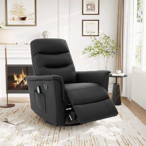 Manual Recliner Chair With 8 Point Massage And Swivel Function