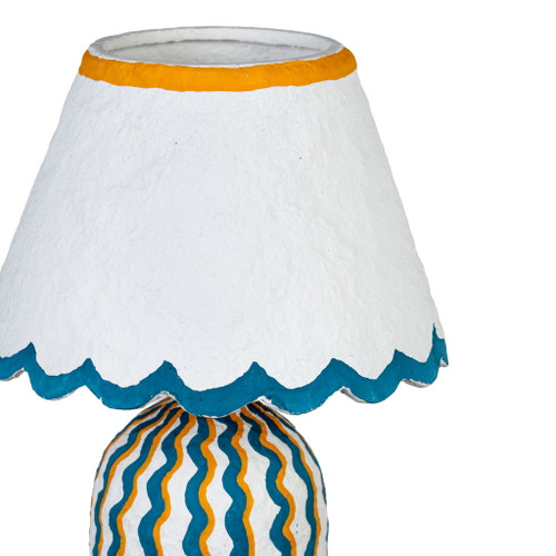 Blum - Scalloped Cotton Mache Table Lamp
