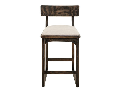 Balam - 30" Upholstered Barstool (Set of 2) - Dark Brown / Beige