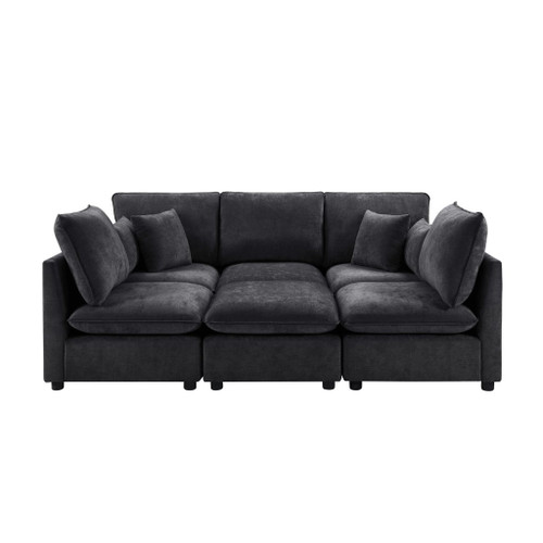 Modern Sectional Sofa U-Shaped With Movable Ottoman Storage Armrests And USB Ports