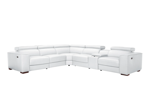 Picasso II 6PC Sectional in Italian Leather Match