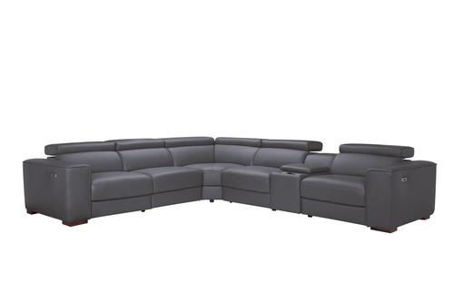Picasso II 6PC Sectional in Italian Leather Match