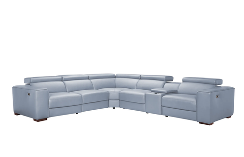 Picasso II 6PC Sectional in Italian Leather Match