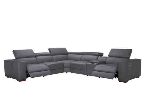 Picasso II 6PC Sectional in Italian Leather Match