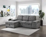 Kevin Gray Sectional With Pull-Out Bed