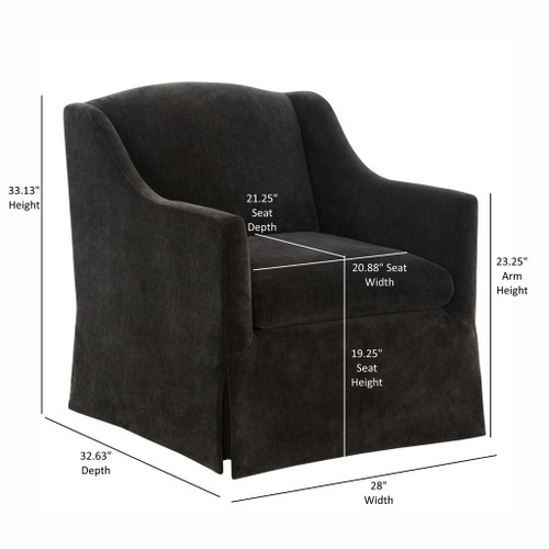 Luisa - Skirted Swivel Accent Chair