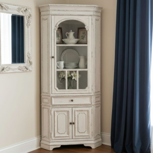 Magnolia Manor - Corner Cabinet - Antique White