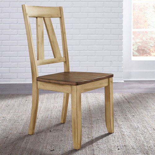 Lindsey Farm - Splat Back Side Chair (RTA) - Natural & Brown