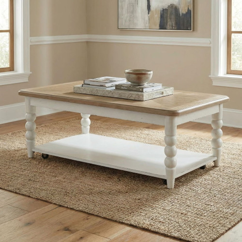 Turnberry Park - Rectangular Cocktail Table - Washed White