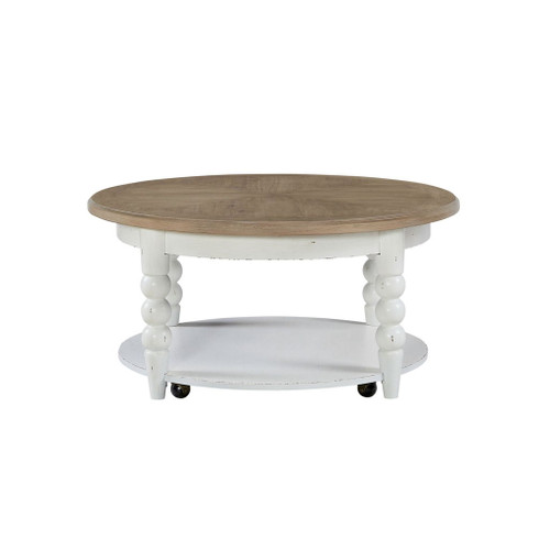Turnberry Park - Round Cocktail Table - Washed White