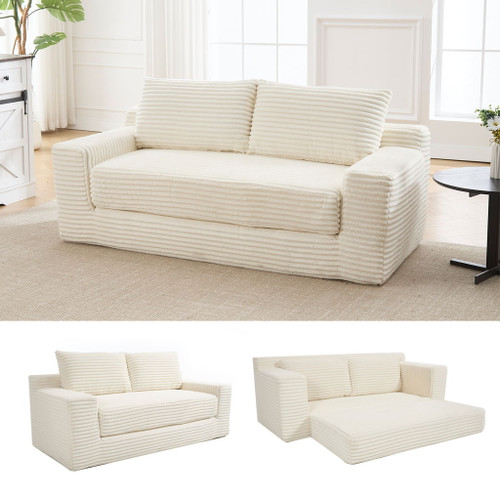 Convertible Loveseat Sofa Bed With Memory Foam & Steel Frame