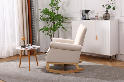 Modern Rocking Chair, Upholstered Accent Chair For Nursery, Small Contemporary Rocke