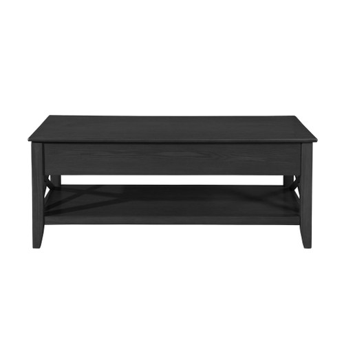 Decatur - Farmhouse Lift Top Coffee Table With Storage - Black / Ash